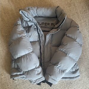 Super Puff Shorty Gray Puffer Jacket